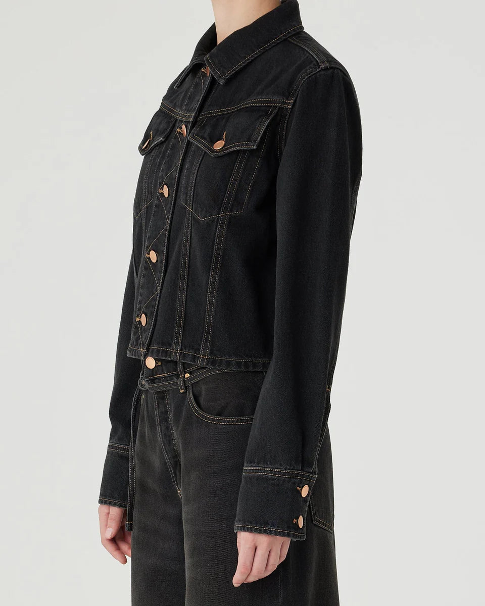 Vivien Denim Jacket - Black Worn