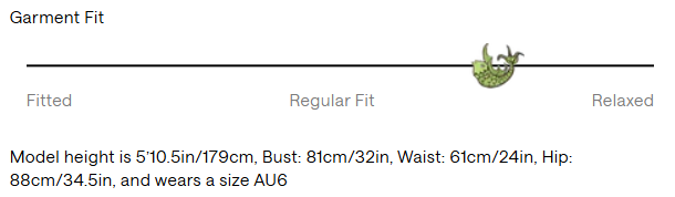 Size Guide for Jungle Boogie Shirtdress