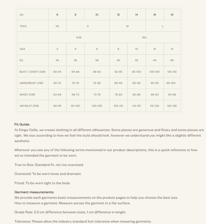 Size Guide for I'M A OG TEE