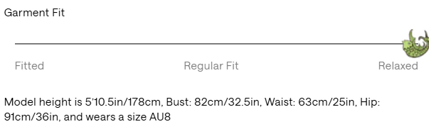 Size Guide for LANA CROPPED TEE