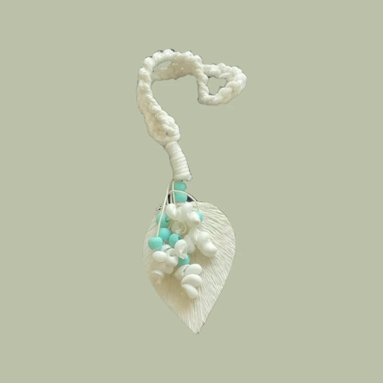 Macrame & Shell Tassel (Turquoise)