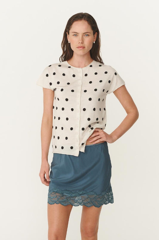 Marina Silk Mini Skirt - Teal Blue