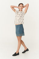 Marina Silk Mini Skirt - Teal Blue