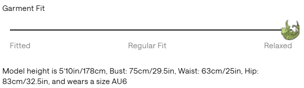 Size Guide for Michelle Shirt