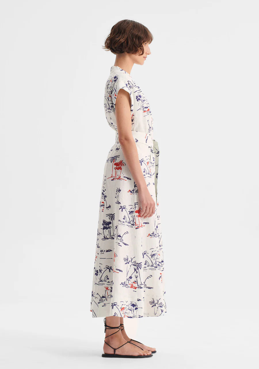 Capri Linen Shirt Dress