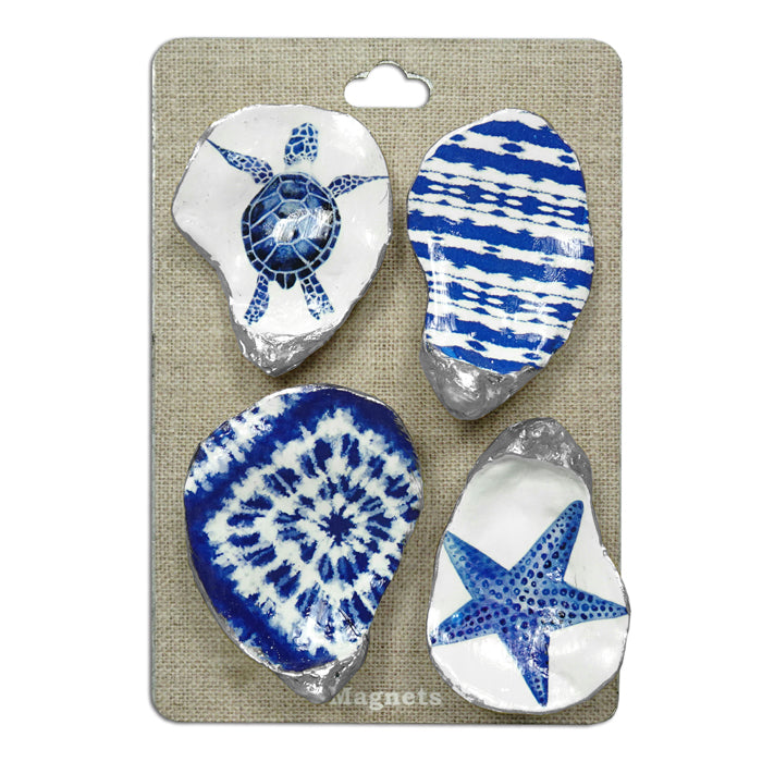 OYSTER SHELL - BLUE/WHITE MAGNETS (SET FOUR)