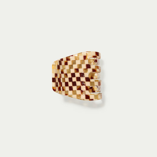 Petite Ginger Checkers Hair Clip