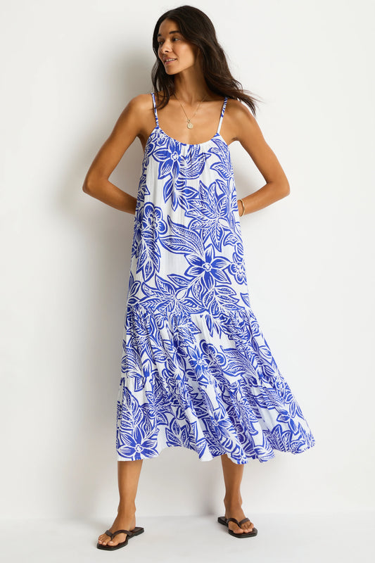Palmera Resort Tiered Midi Sundress