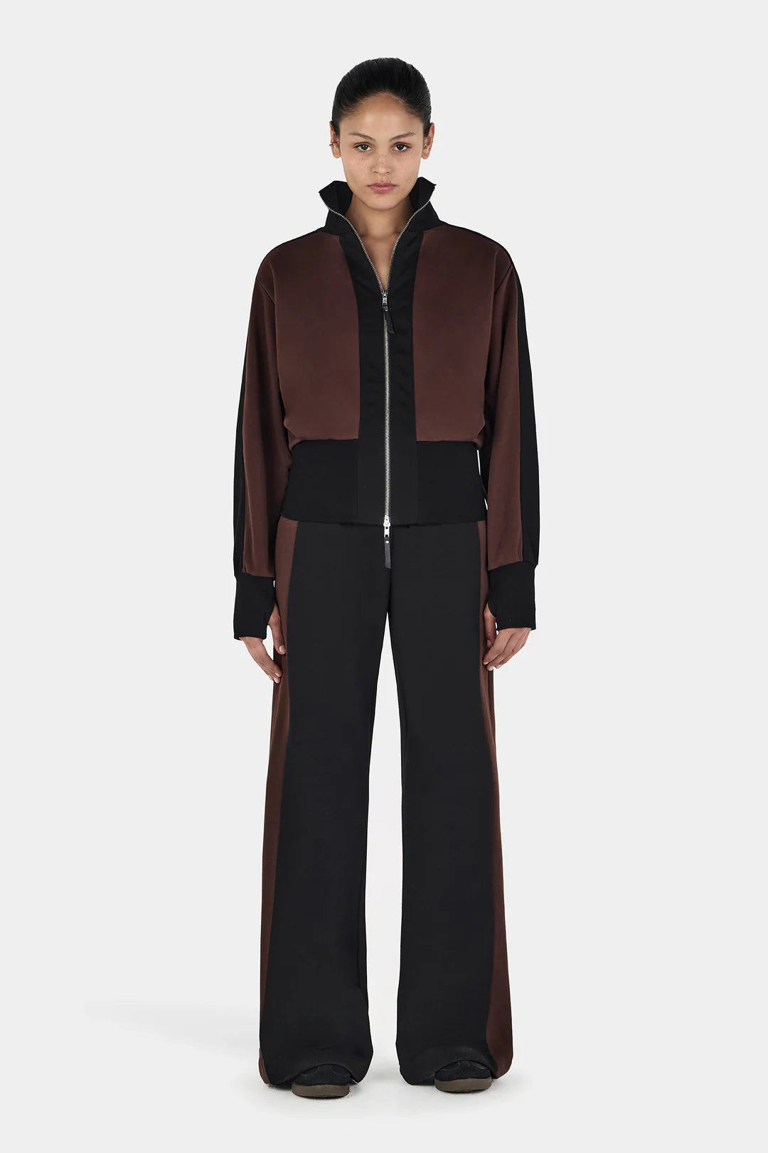 REYNOLDS TRACKPANT BLACK CHOC 2-TONE