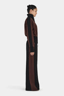 ROSIE ZIP UP JUMPER BLACK CHOC 2-TONE