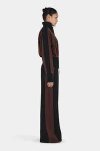 ROSIE ZIP UP JUMPER BLACK CHOC 2-TONE