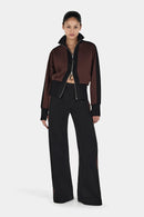 ROSIE ZIP UP JUMPER BLACK CHOC 2-TONE