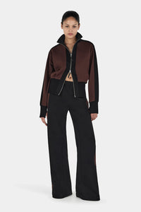 ROSIE ZIP UP JUMPER BLACK CHOC 2-TONE