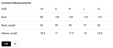 Size Guide for Rania Contrast Knit Tee