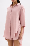 Lounge Linen Longline Shirt
