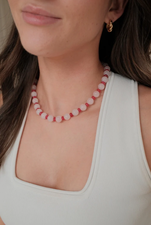 Valentina Charm Necklace (Rouge/Pink)
