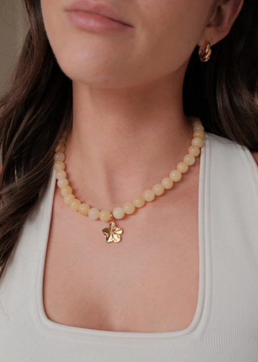 Valentina Charm Necklace (Butter/Hibiscus)