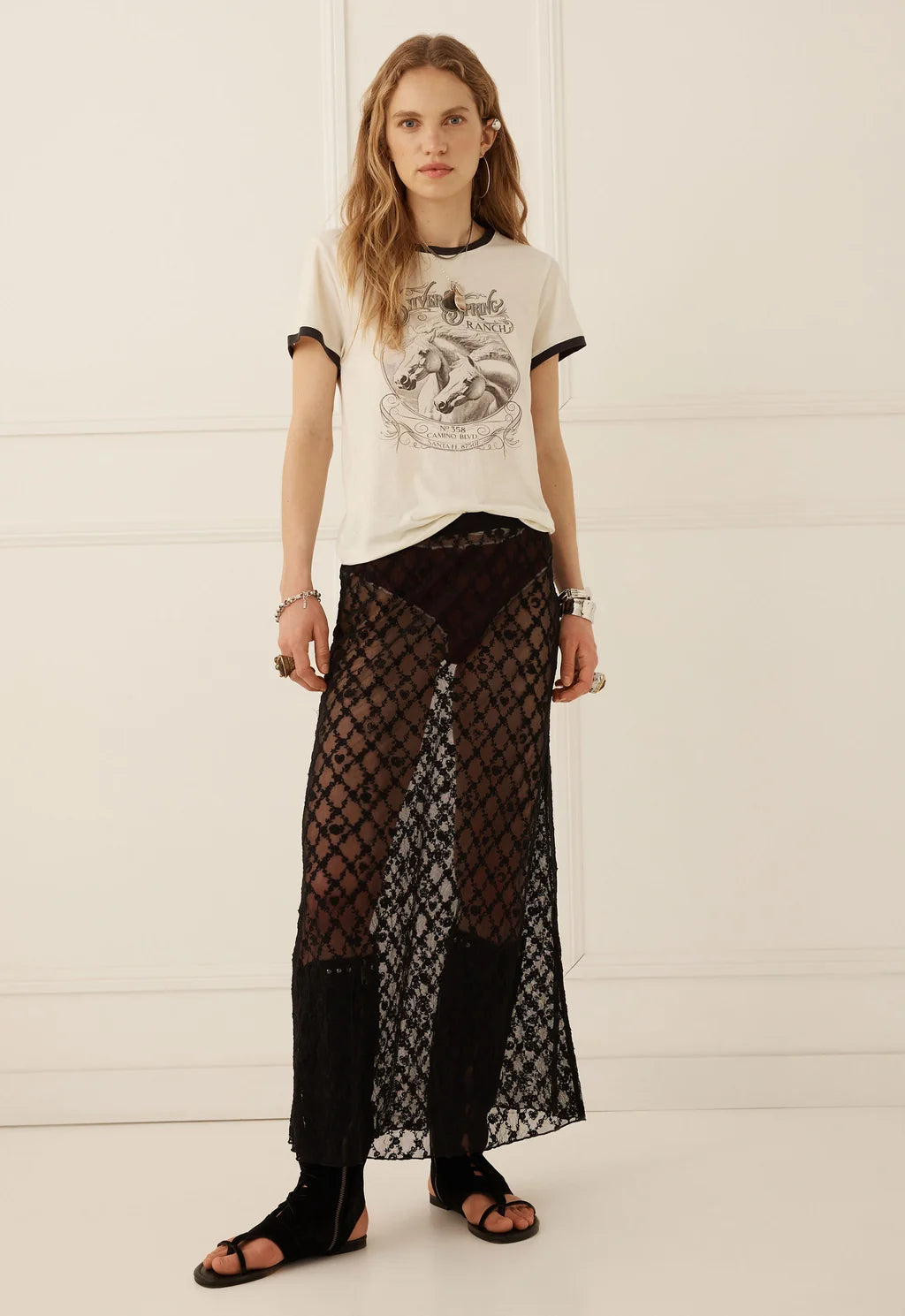 Serpent Lace Maxi Skirt