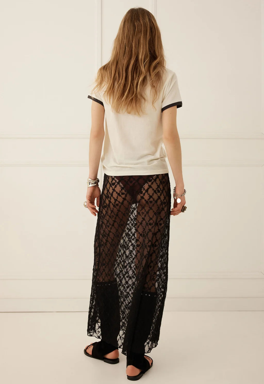 Serpent Lace Maxi Skirt