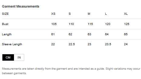 Size Guide for Tara Tassel Tee
