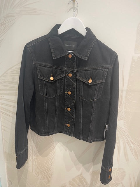 Vivien Denim Jacket - Black Worn