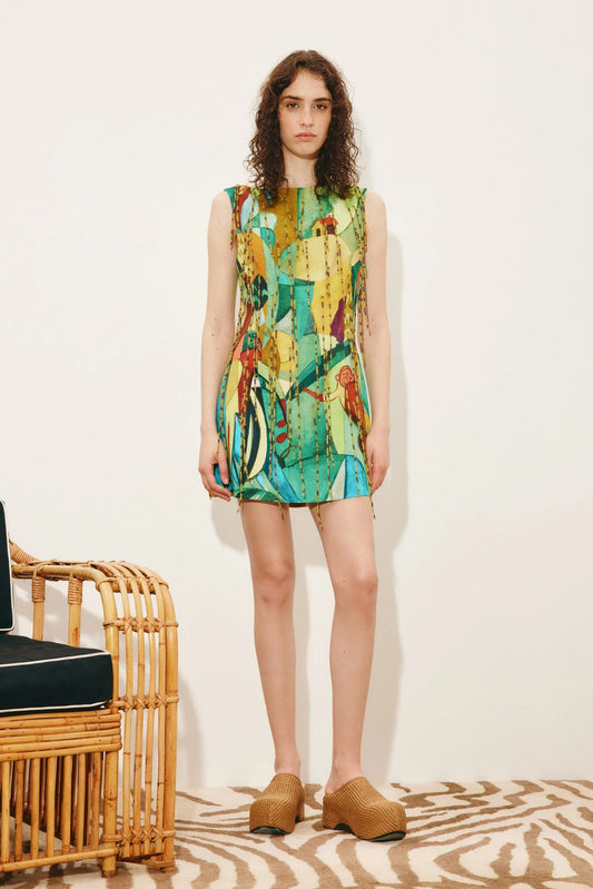 Mokshini Beaded Fringe Mini Dress