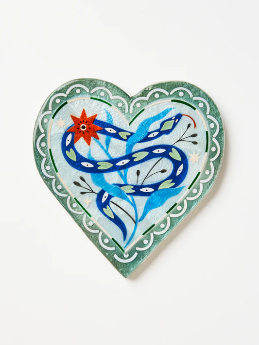 Fable Snake Blue Heart Tile