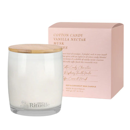 Cotton Candy, Vanilla Nectar, Musk, Toffee Scented Soy Candle | 400gm