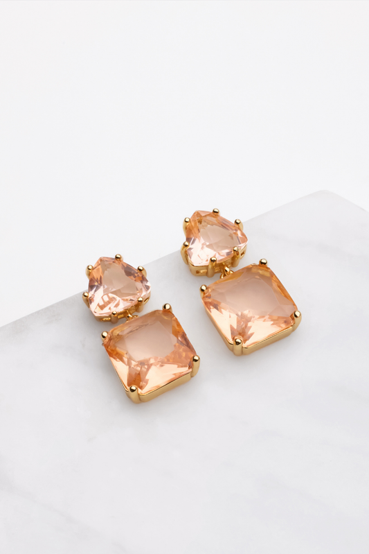 Faith Peach Crystal Earring
