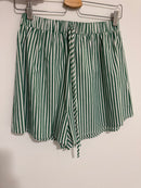 STRIPED COTTON SHORTS (ORANGE/WHITE)