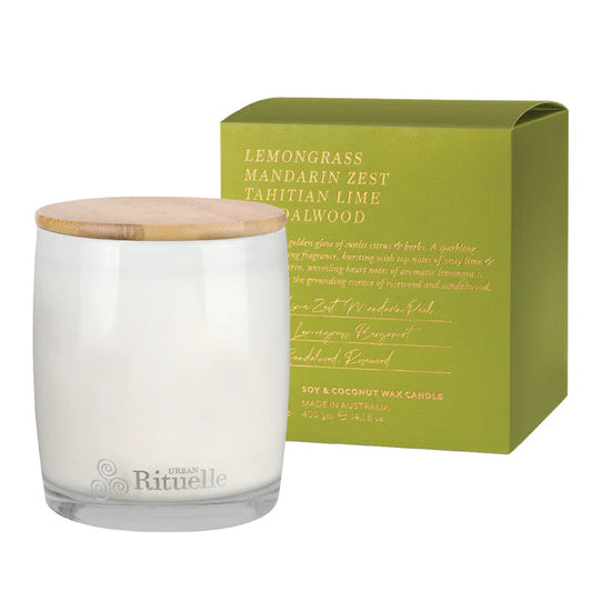 Lemongrass, Mandarin Zest, Tahitian Lime, Sandalwood Scented Soy Candle | 140gm