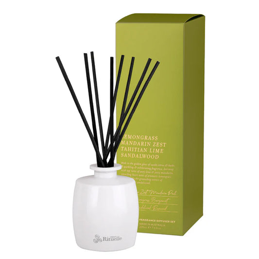 Lemongrass, Mandarin Zest, Tahitian Lime, Sandalwood Fragrance Diffuser Set | 220ml