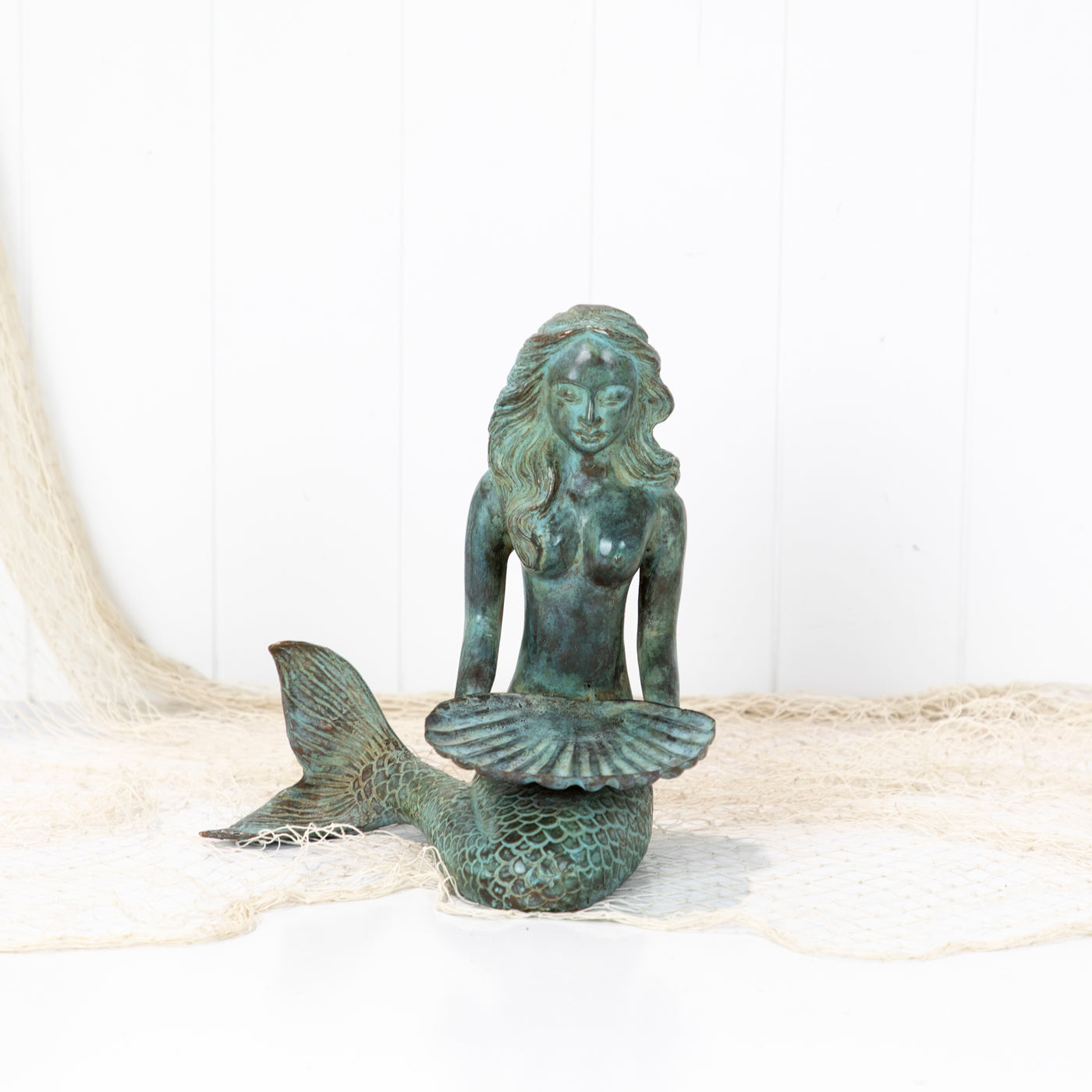 Mermaid with shell - Large (aged finish)