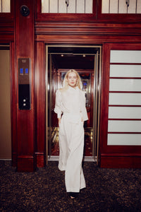 Gia Wide Leg Linen Pant (Vintage White)