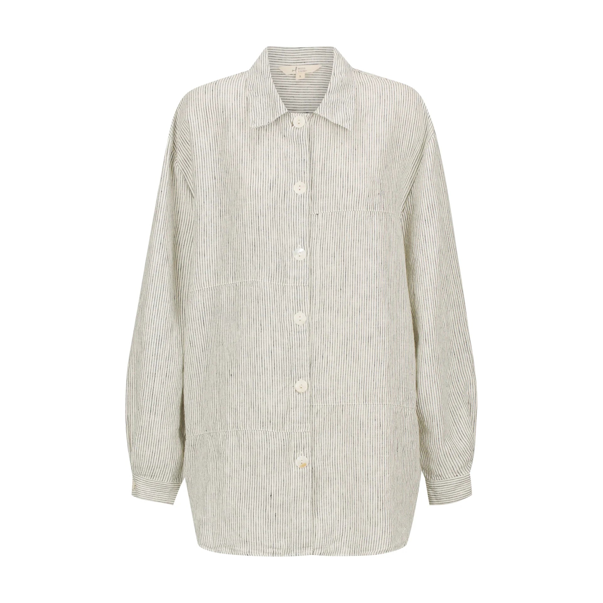 Oversized Linen Shirt (Pin Stripes)