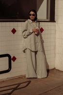 Gia Wide Leg Linen Pant (Pin Stripe)