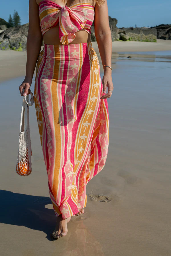Sundowner Maxi Skirt - Hibiscus