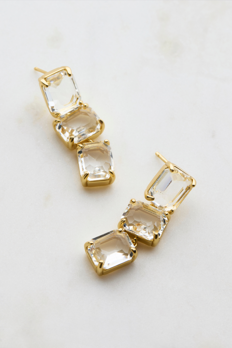 Talia Clear Crystal Drop Earrings