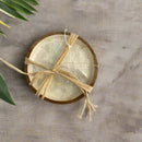 TEAK AND CAPIZ SHELL COASTERS (SET 4)