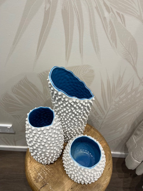 Urchin White Vase